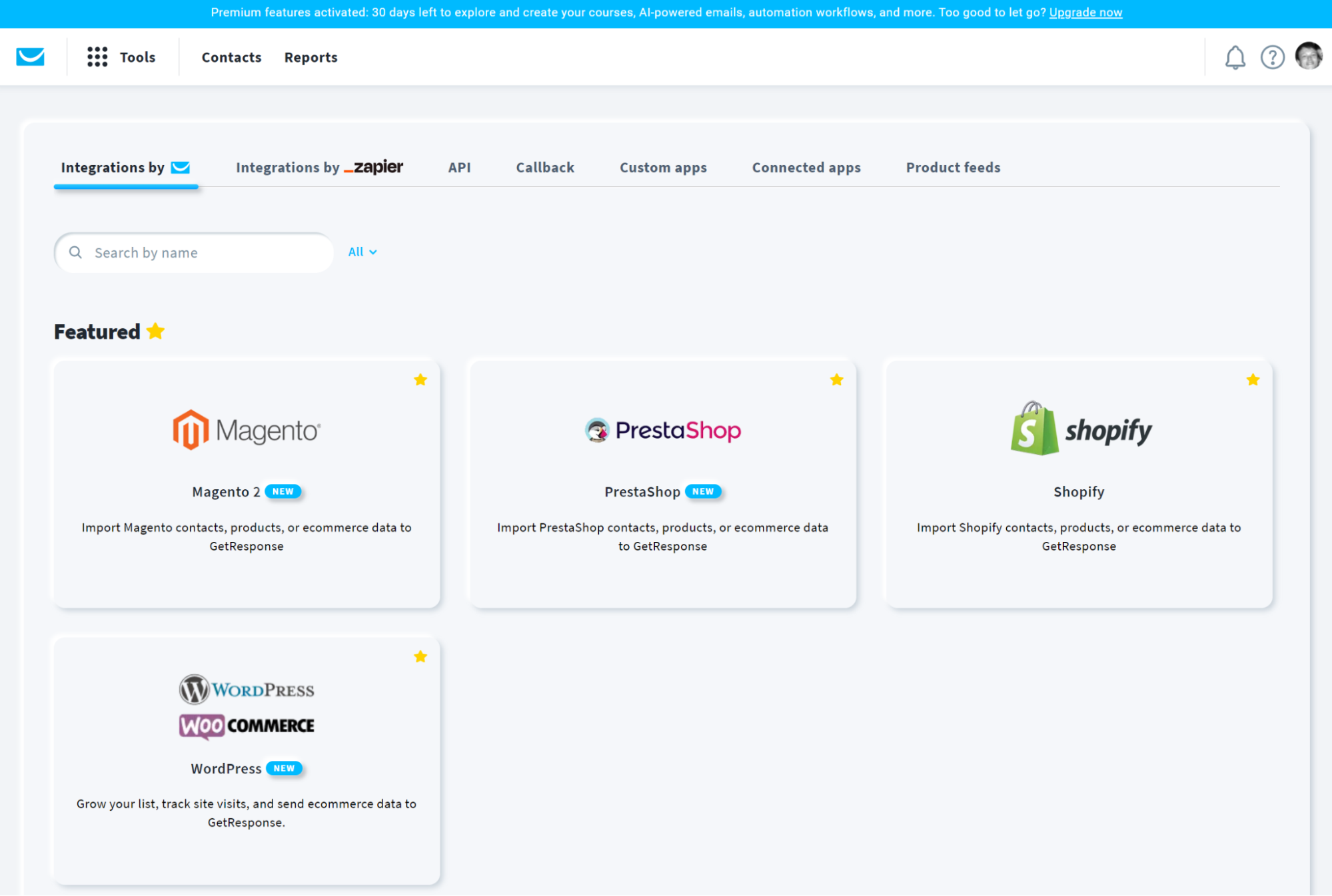 getresponse integrations