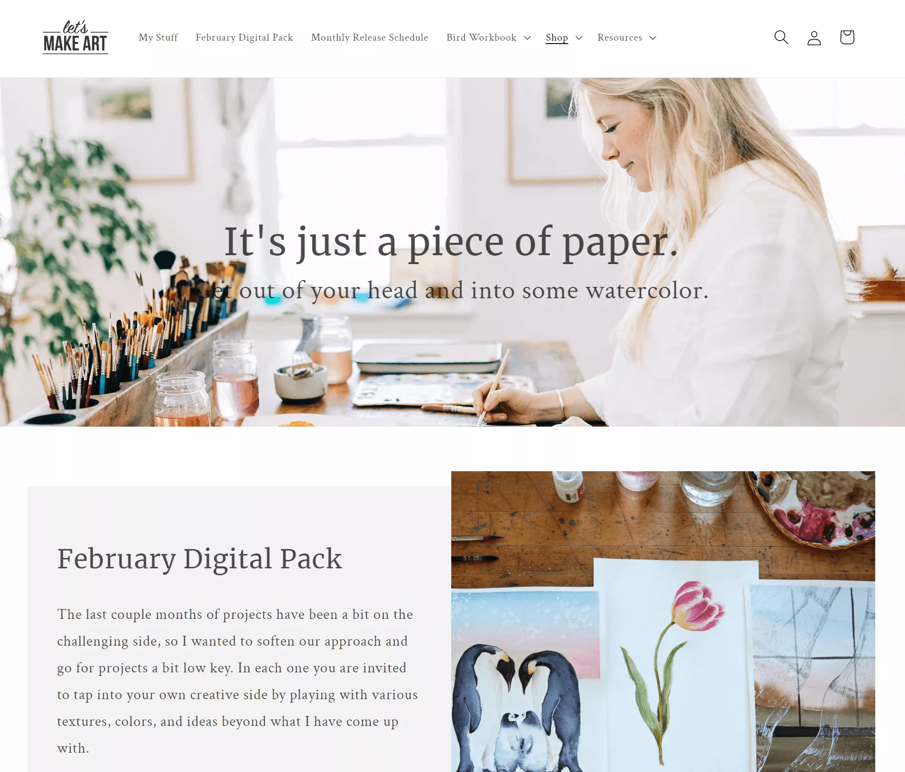 Let's Make Art homepage