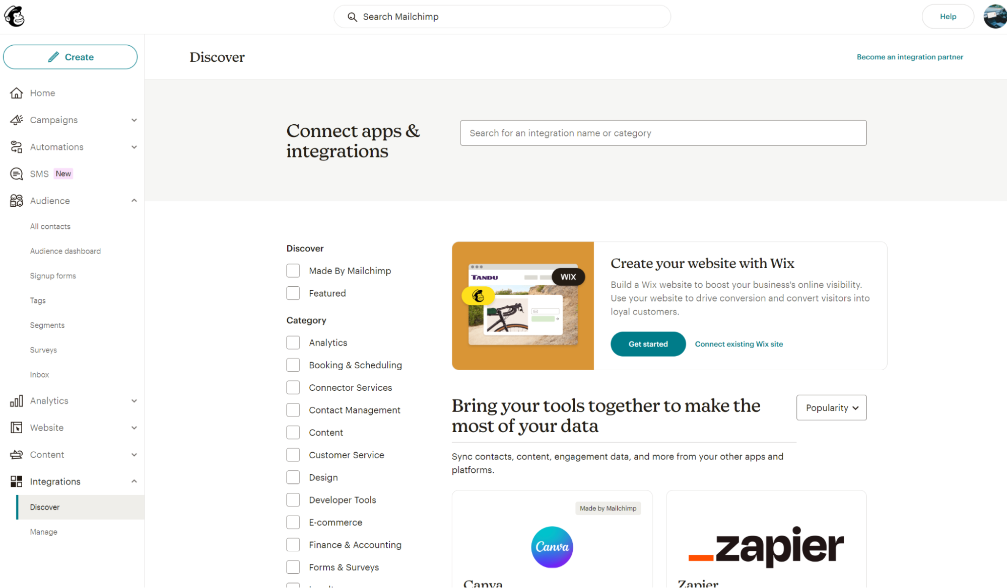 getresponse vs. mailchimp: mailchimp integrations