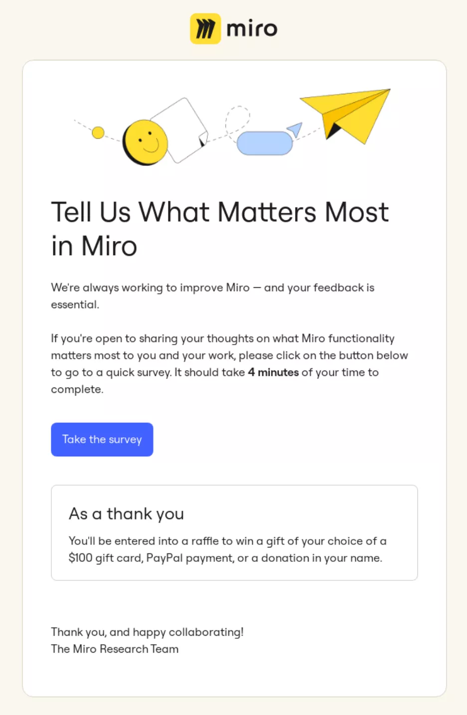 lead nurturing examples: miro