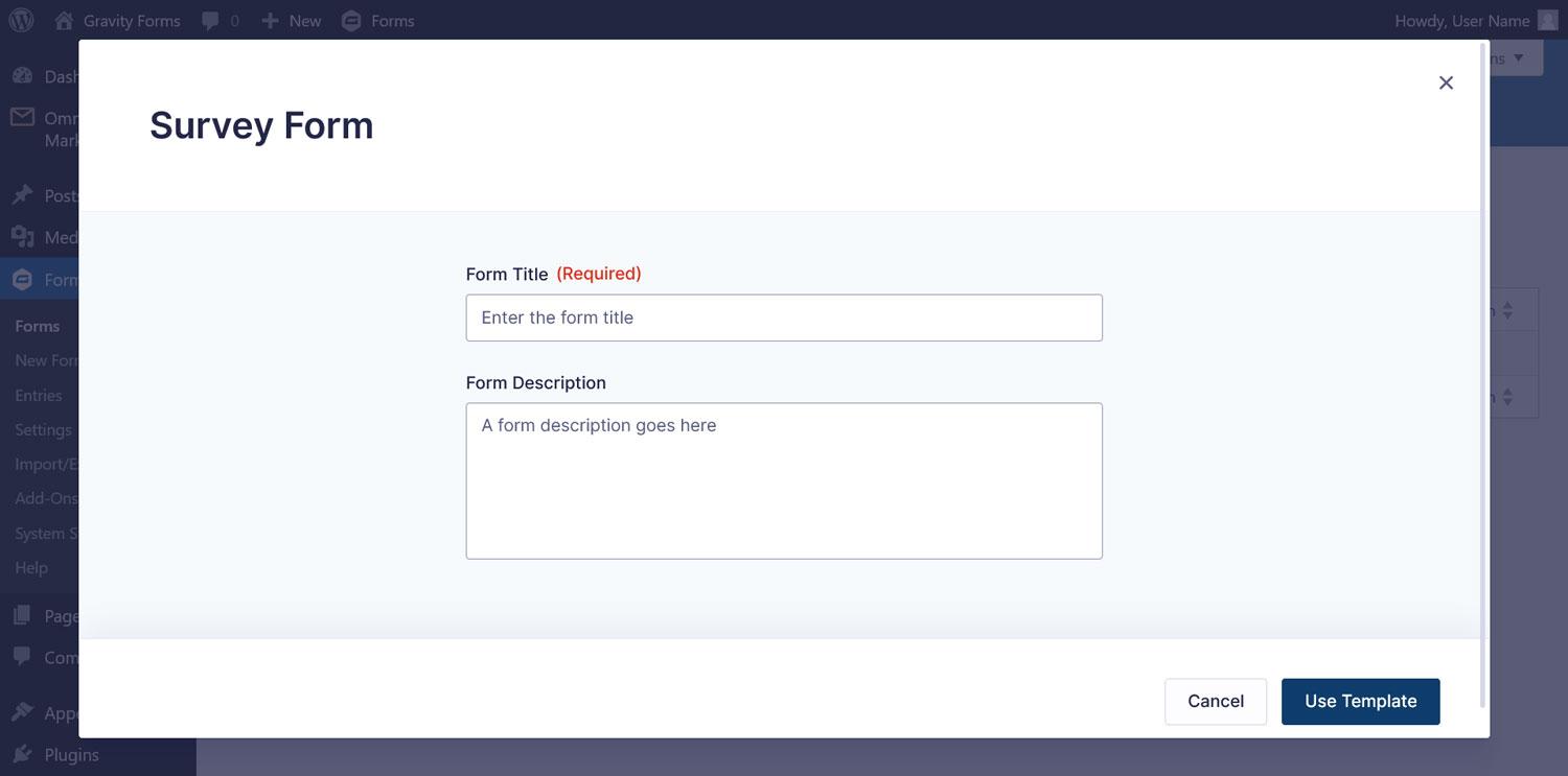Naming survey forms