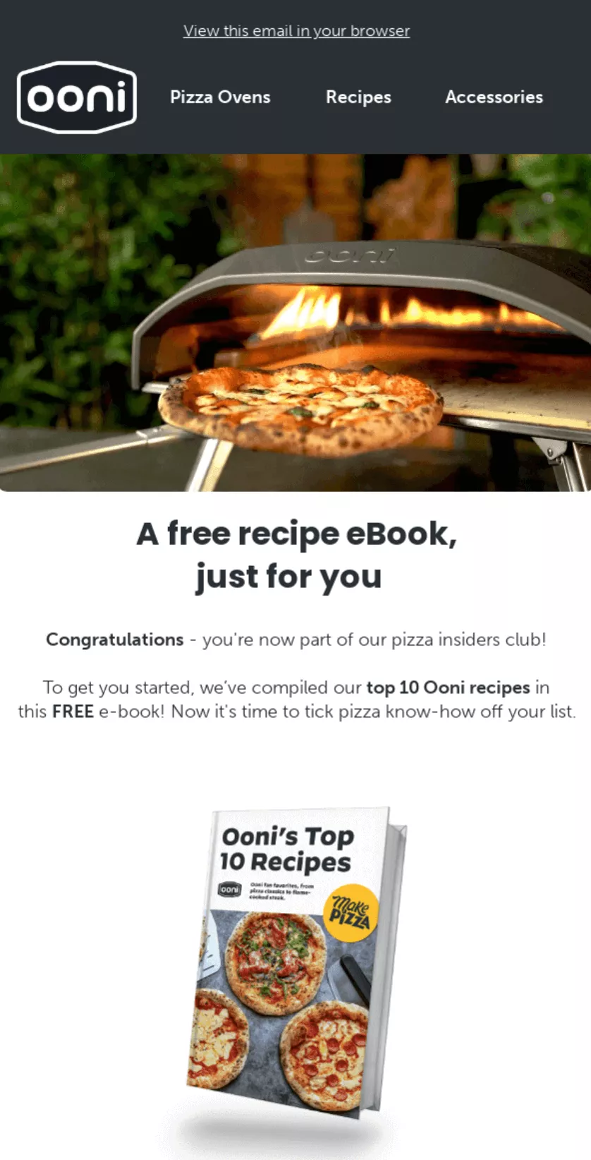 lead nurturing examples: ooni