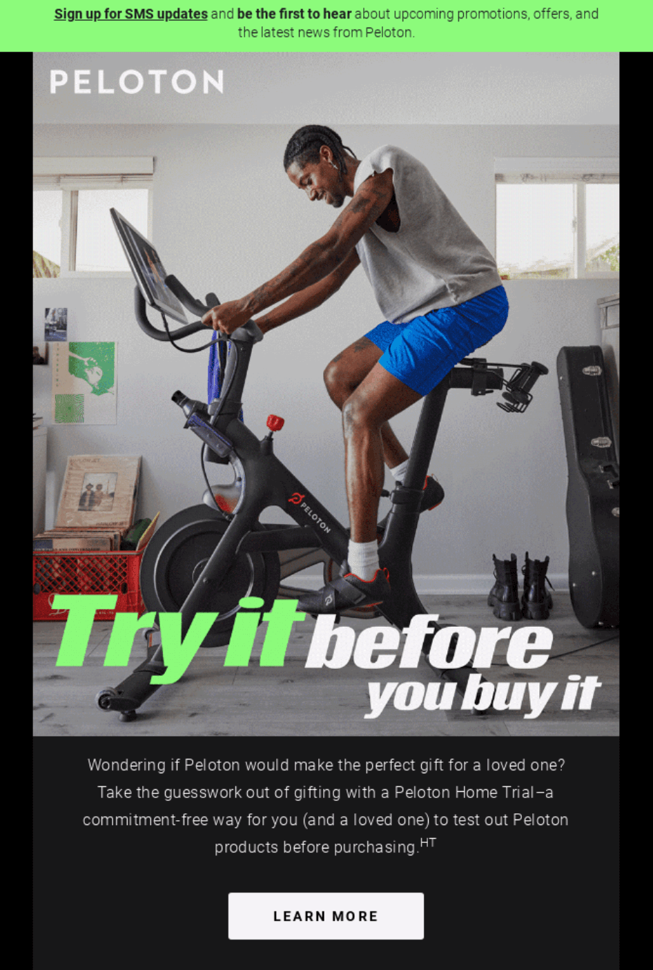 lead nurturing examples: peloton