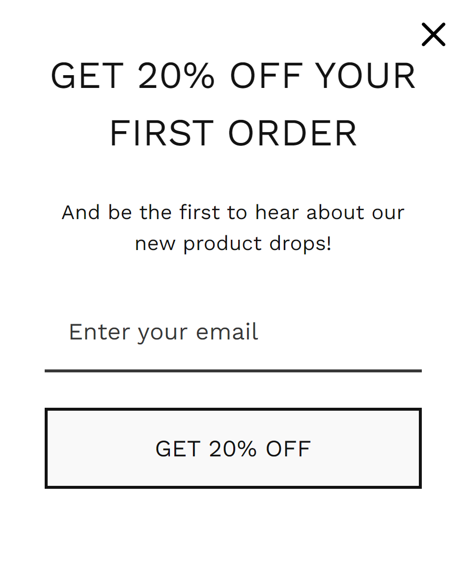 popup example from Omnisend