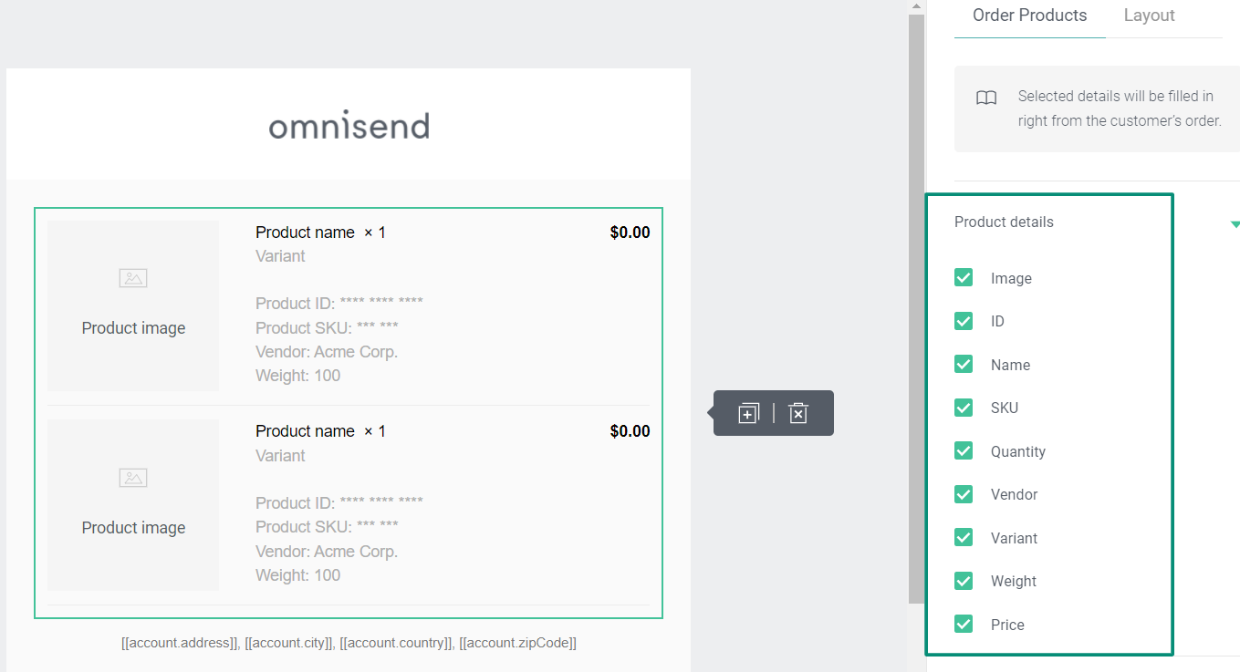 product details