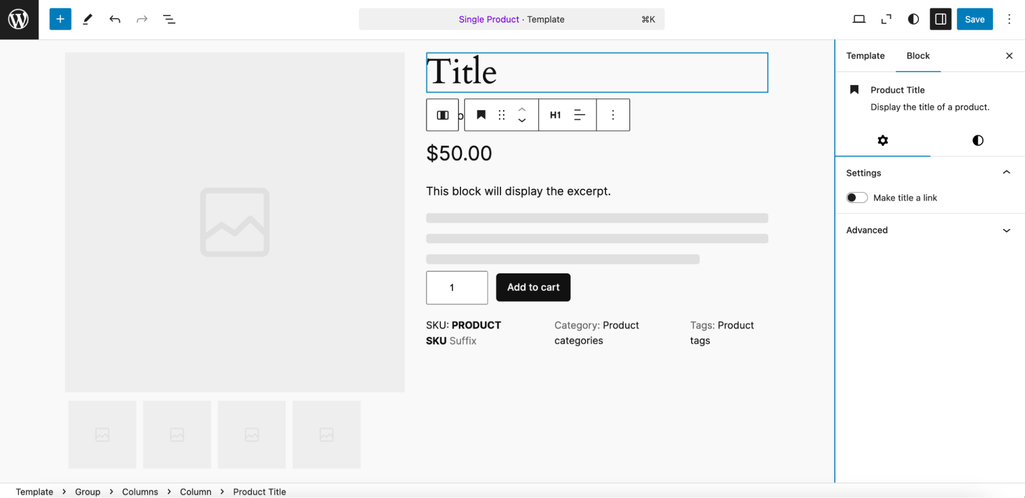 print on demand WooCommerce store: product page