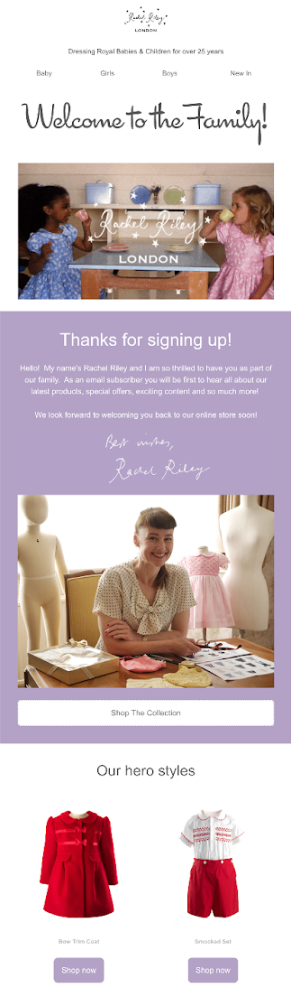 rachel riley uk welcome email