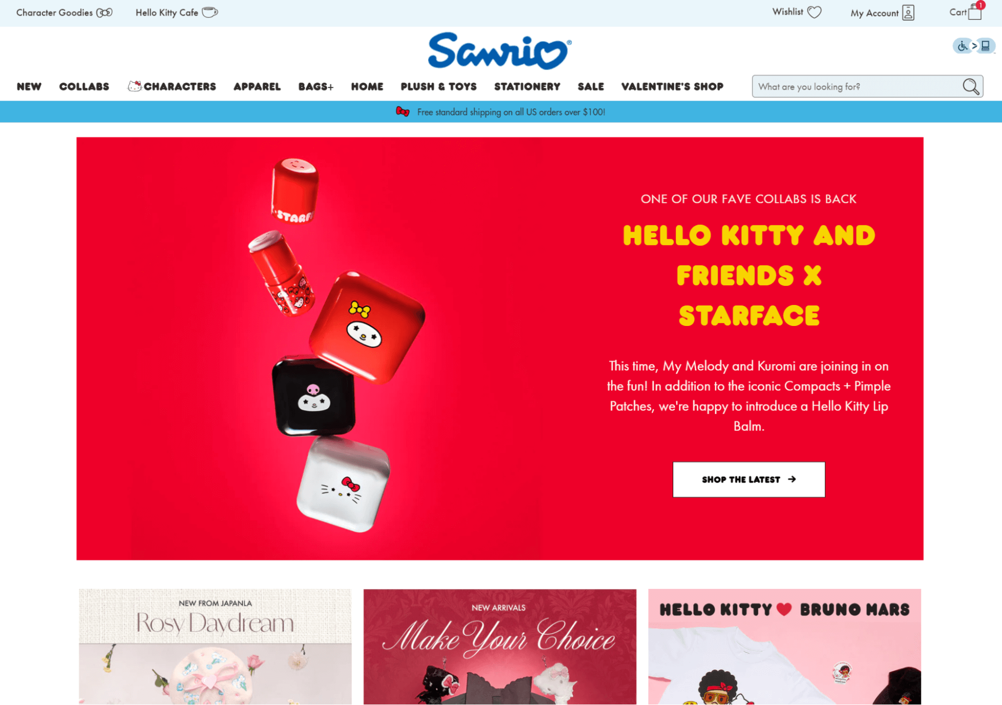 Sanrio homepage