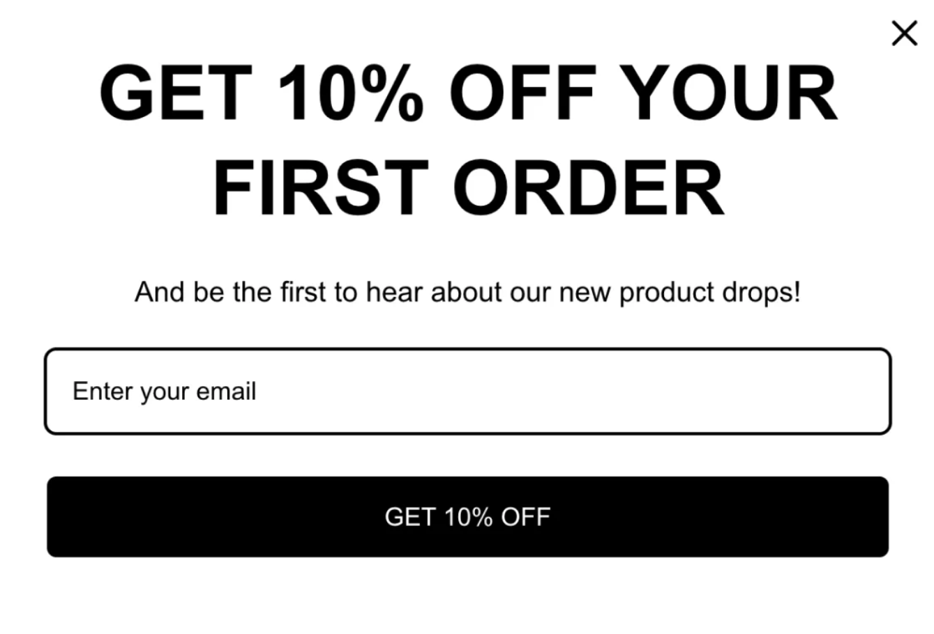signup popup
