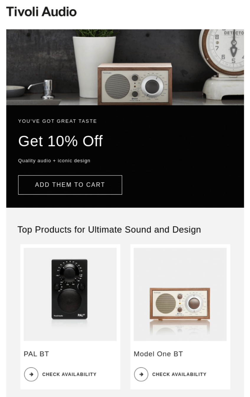 tivoli audio email
