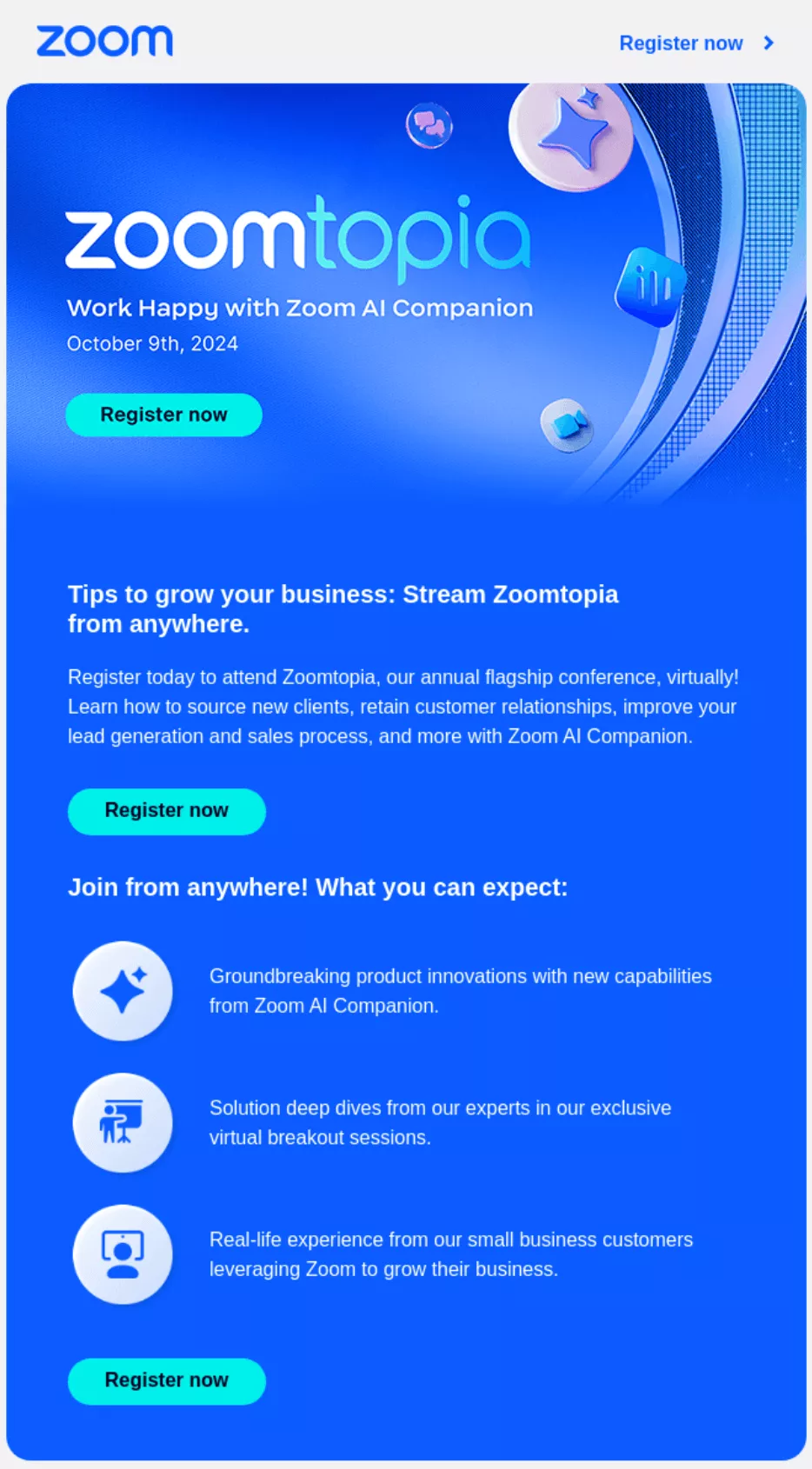 lead nurturing examples: zoom
