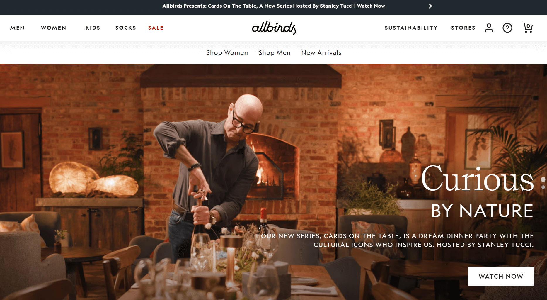Allbirds homepage