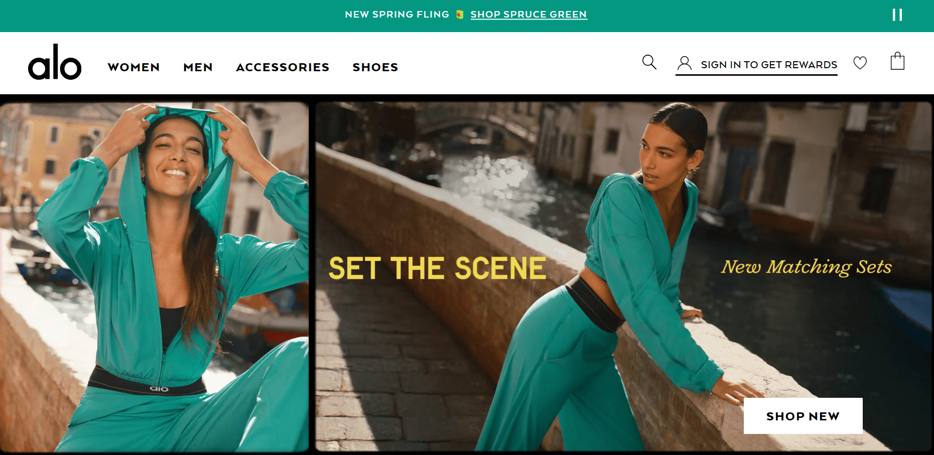 Alo Yoga homepage