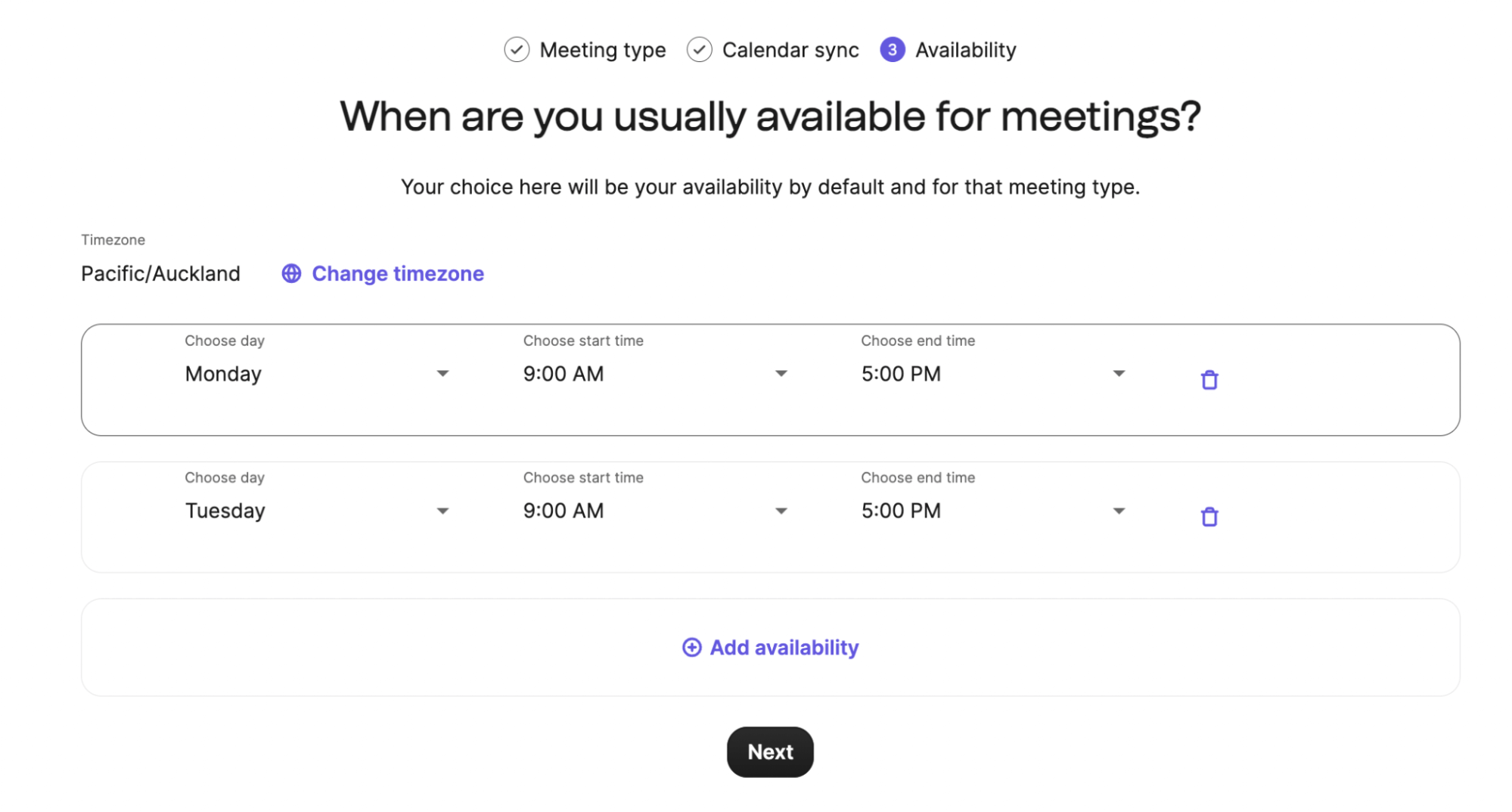 Brevo meeting scheduling page