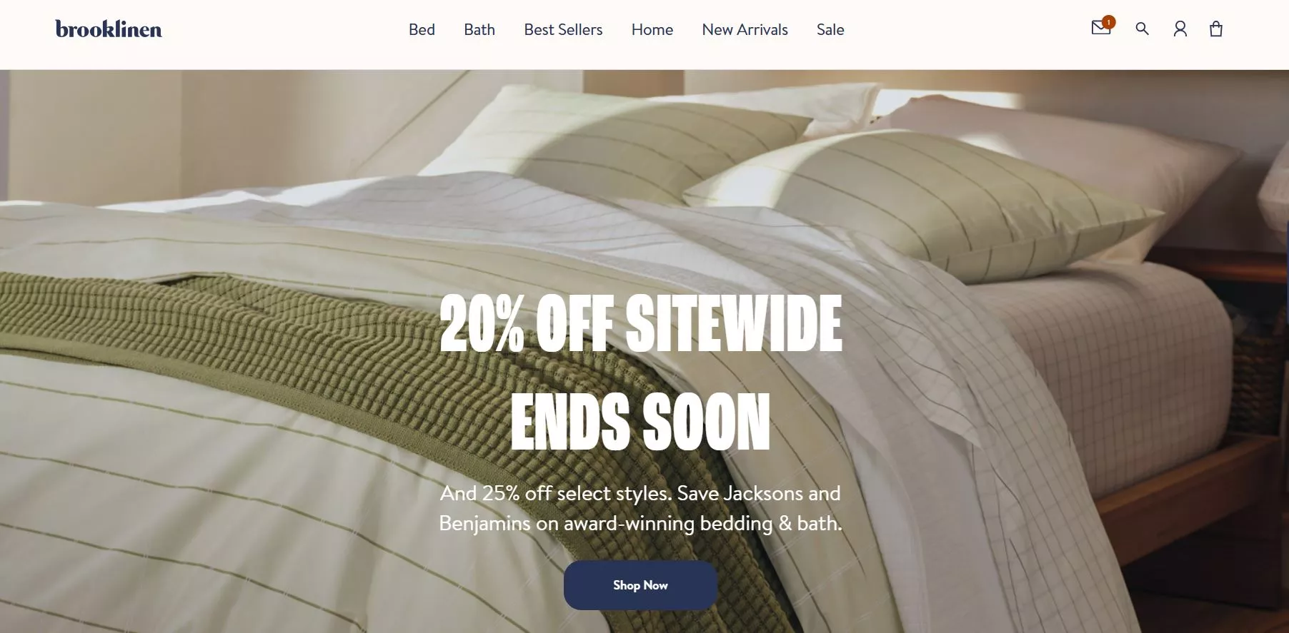 Brooklinen homepage