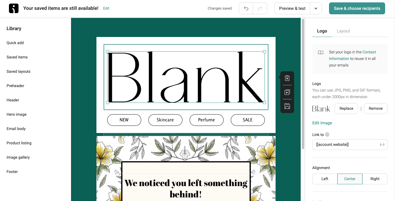 Omnisend email builder