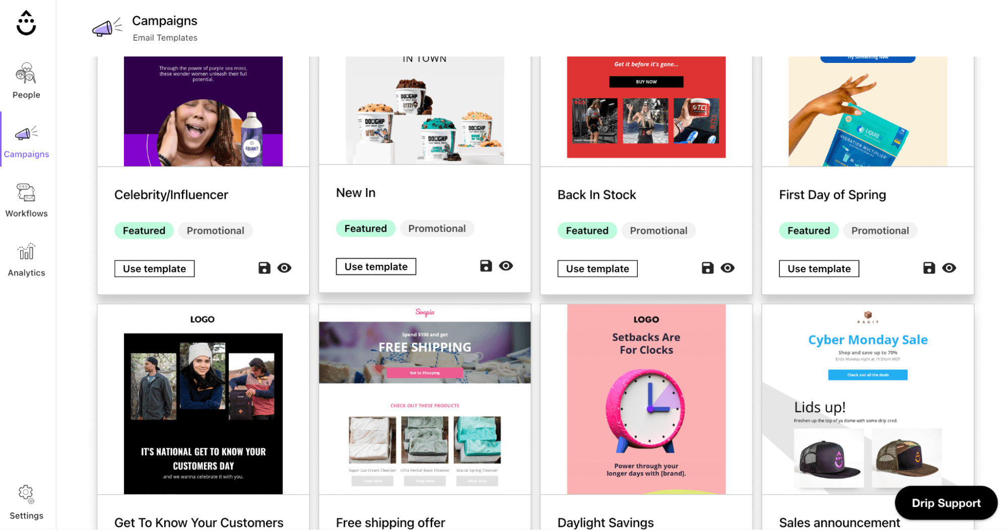 Drip template page