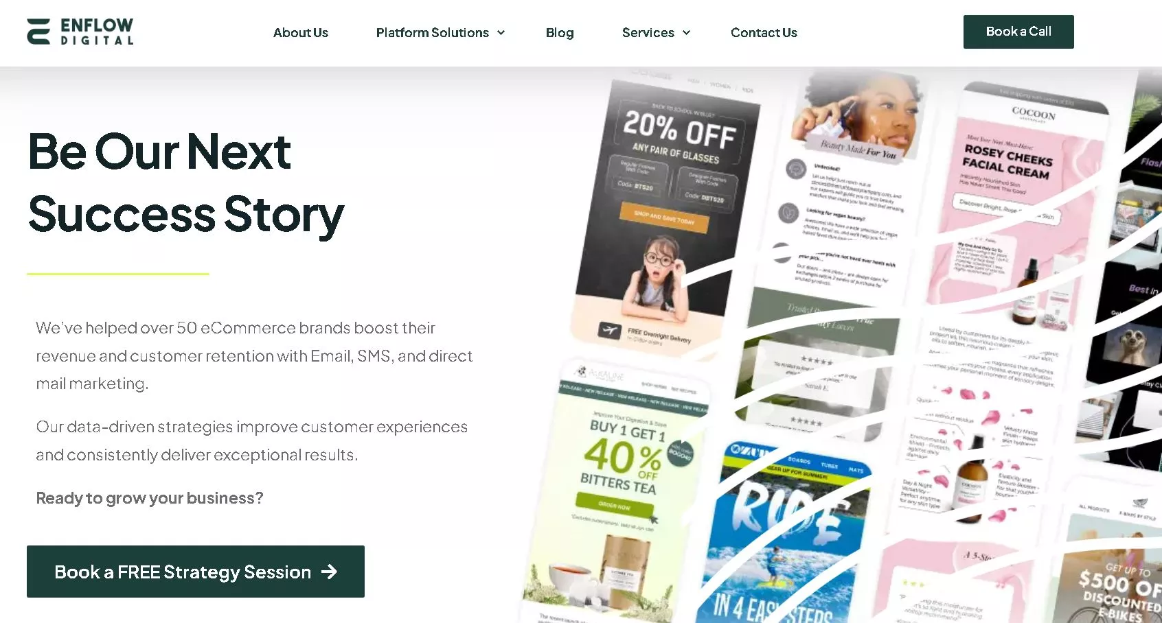 Enflow Digital agency homepage