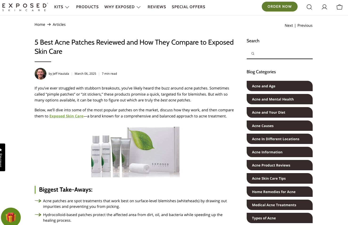 Article from Exposed Skincare's blog