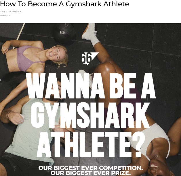Article from Gymshark's blog