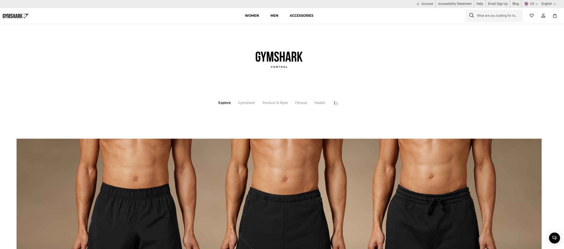 Gymshark blog page