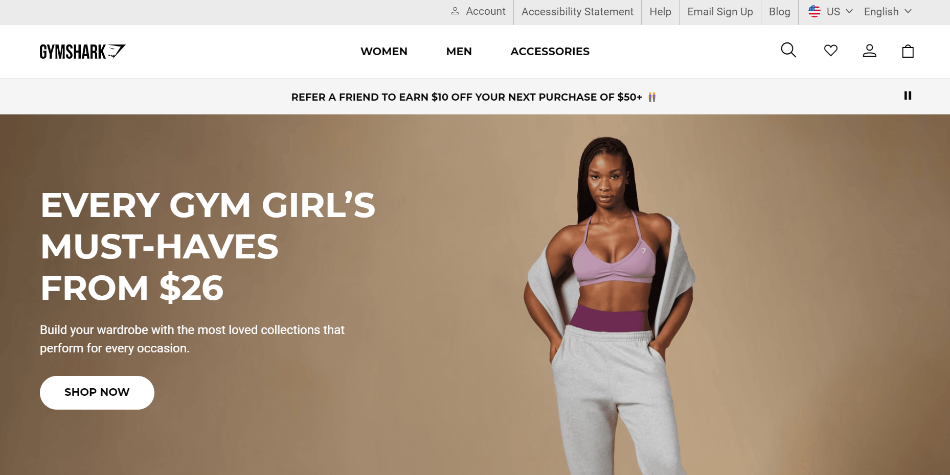 Gymshark homepage