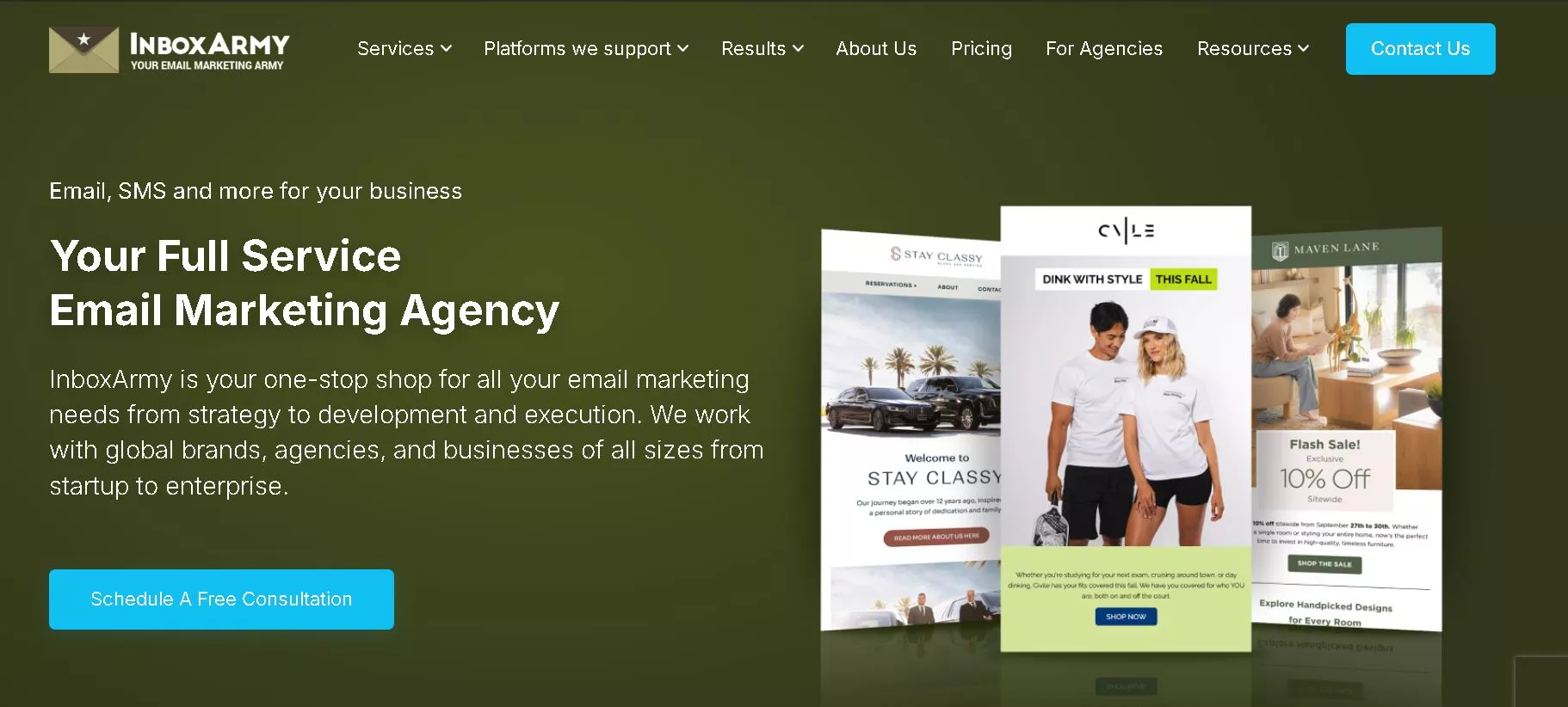 InboxArmy agency homepage