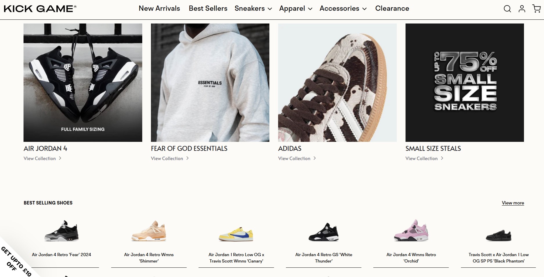 Kick Game homepage