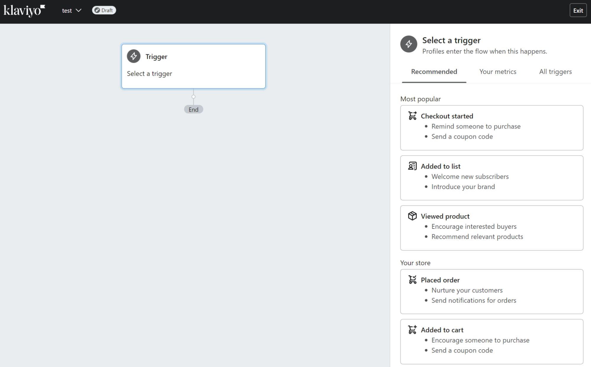 Klaviyo automations builder