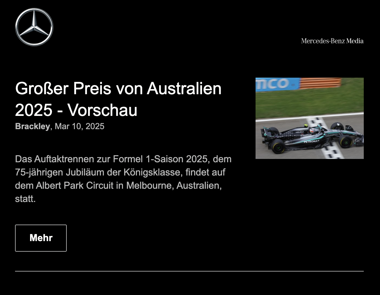 Localized email from Mercedes Benz