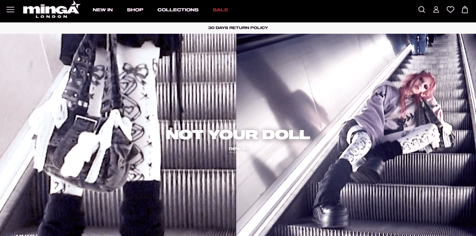 Minga London homepage