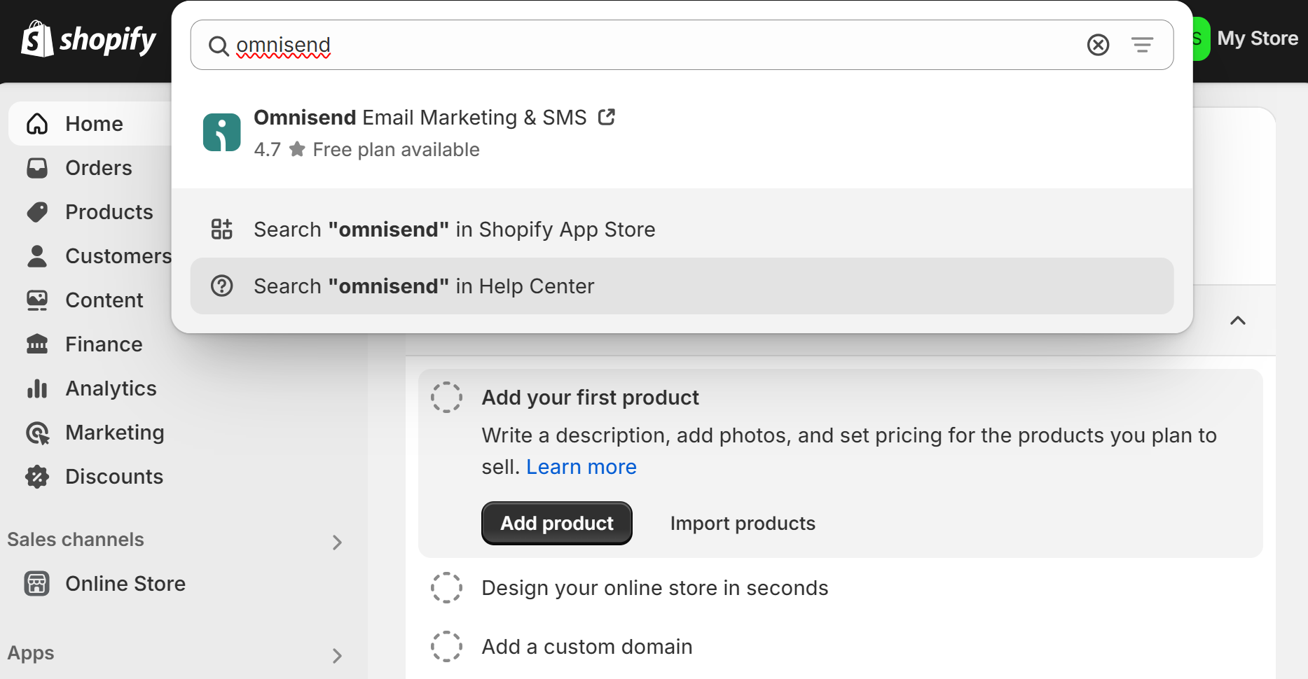 Connecting Shopify and Omnisend