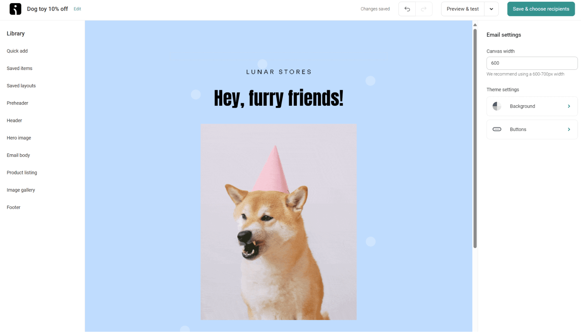 Omnisend email builder