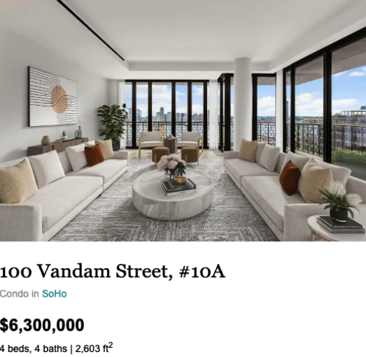Price example from CityRealty in US email