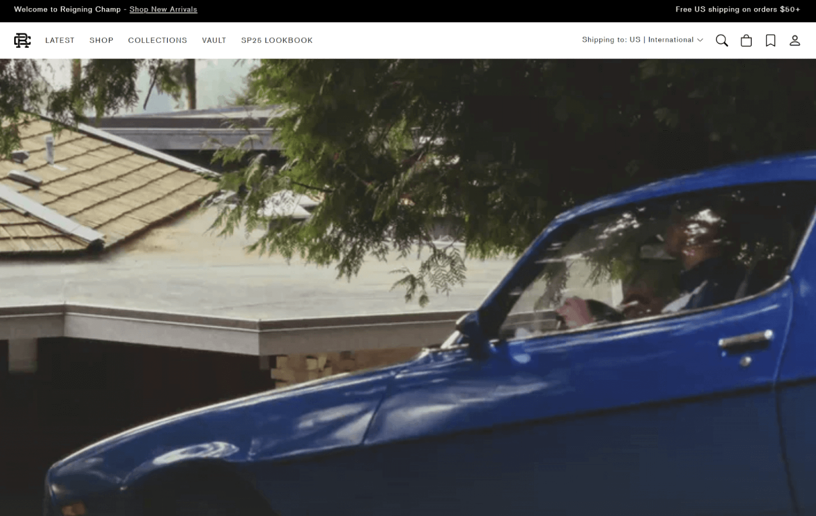 Reigning Champ homepage