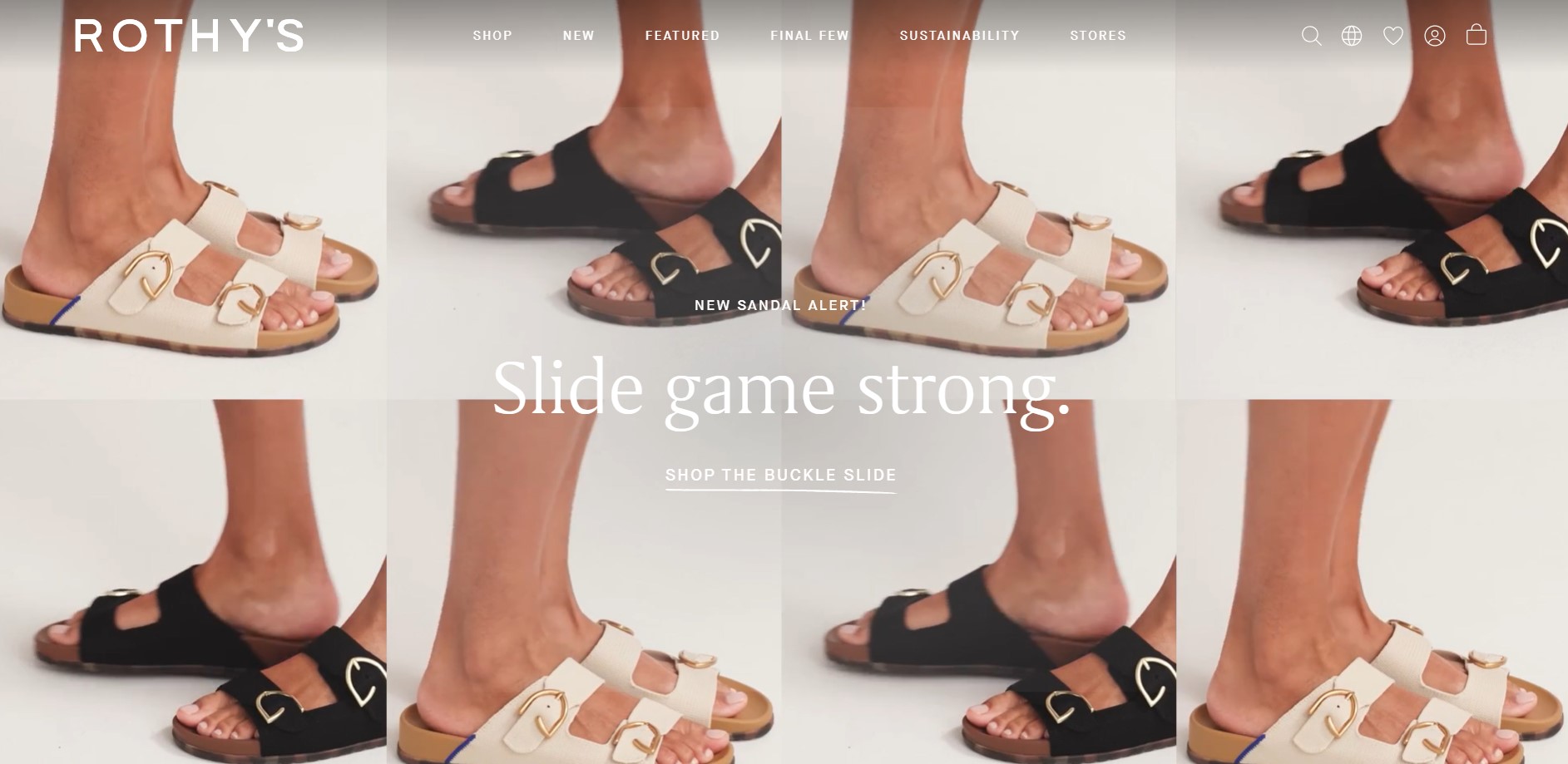 Shopify shoe stores example: Rothy's homepage