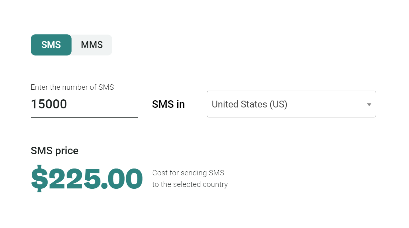 SMS pricing in Omisend
