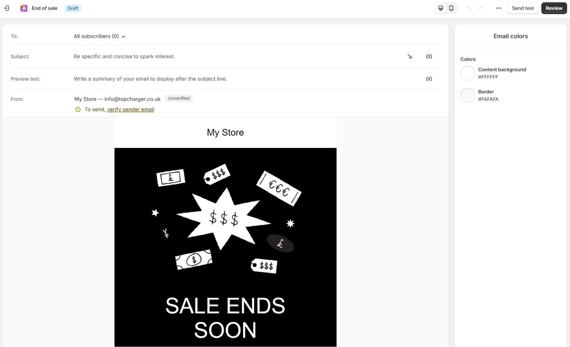 Shopify email builder