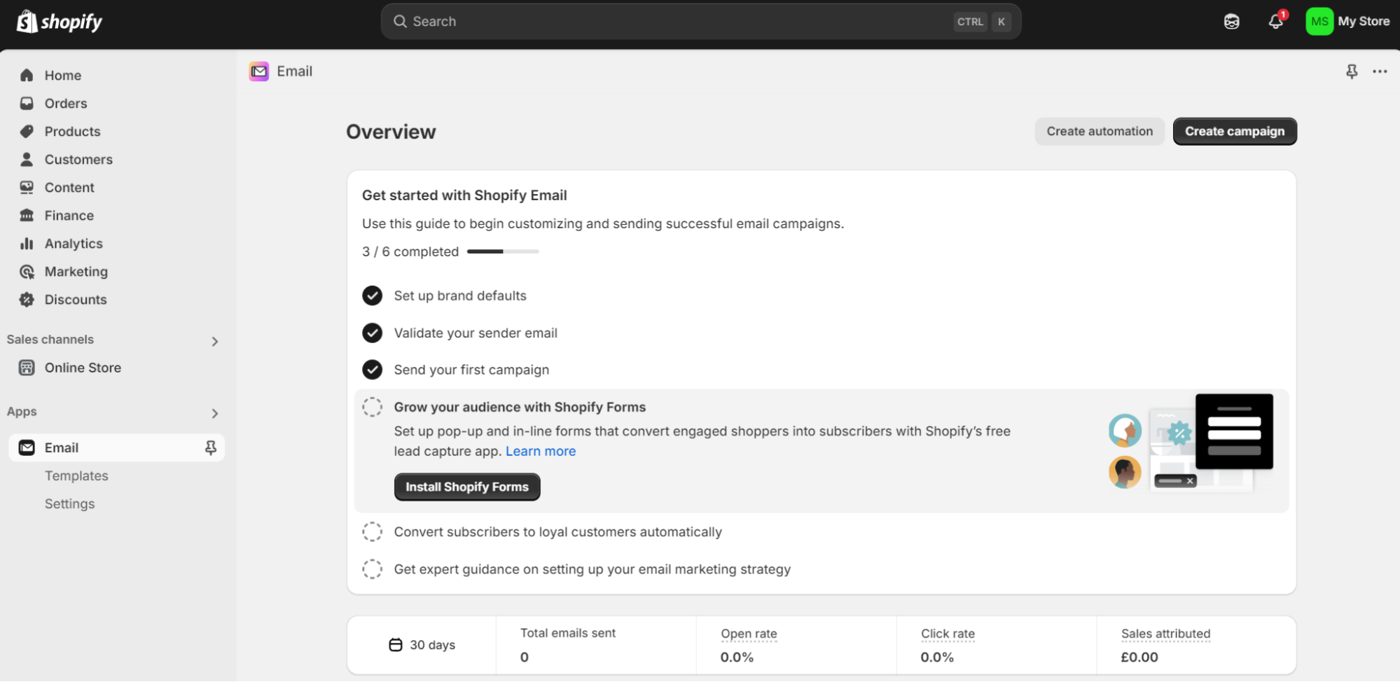 Shopify Email ease of use
