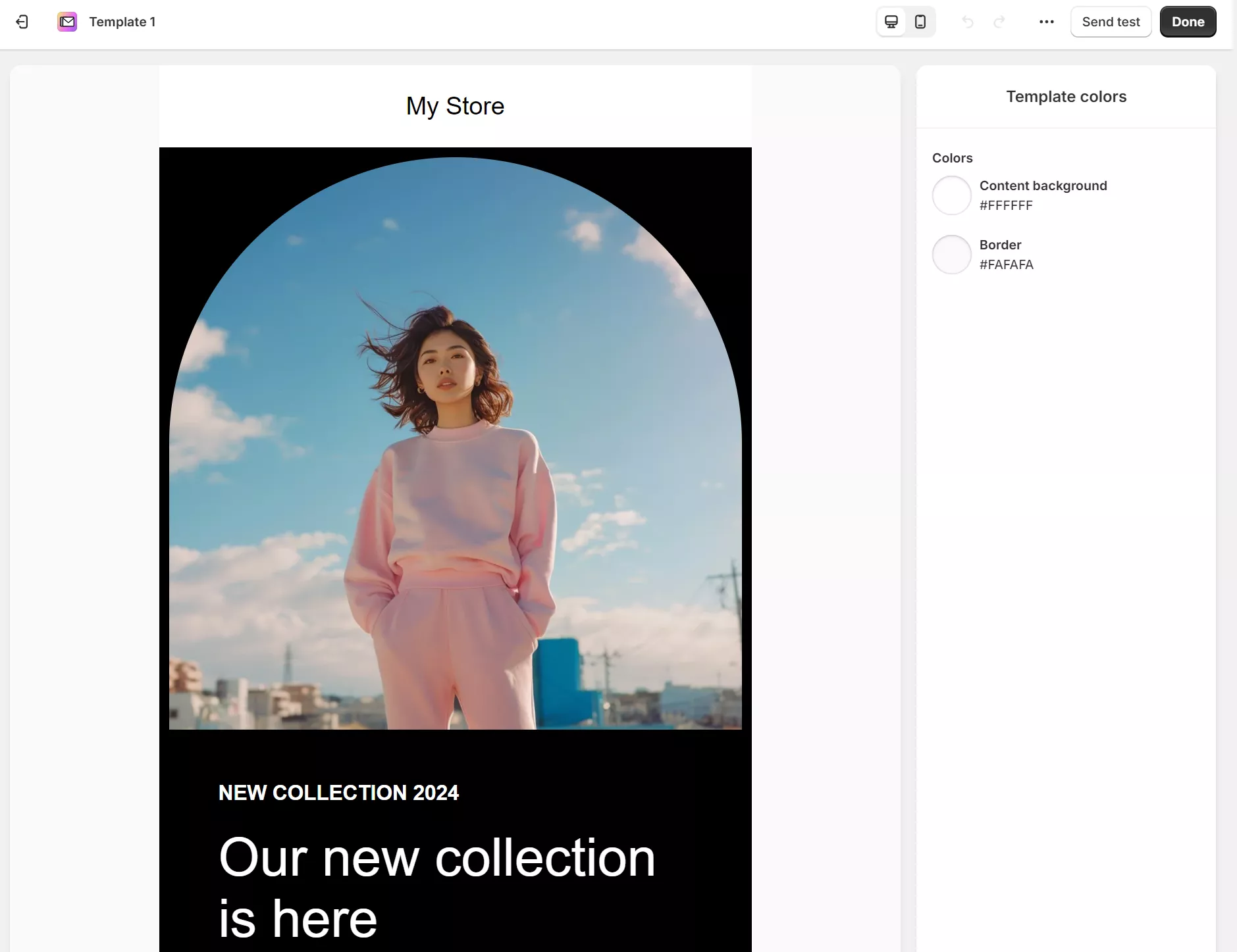 Shopify Email vs. Klaviyo: Shopify email editor
