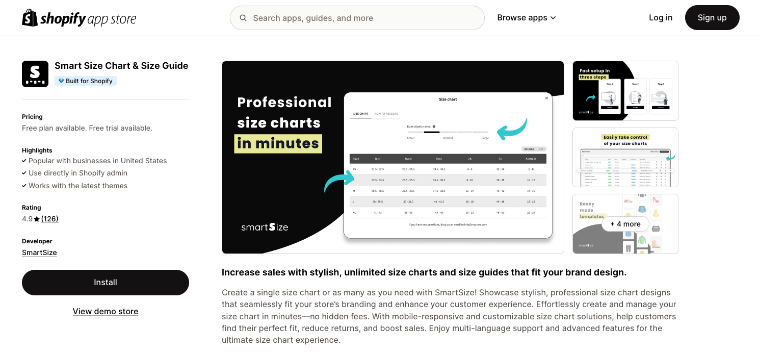 Smart Size Chart