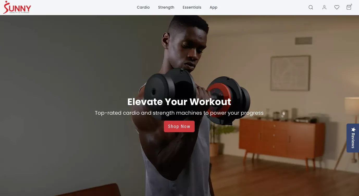 Sunny Health Fitness homepage