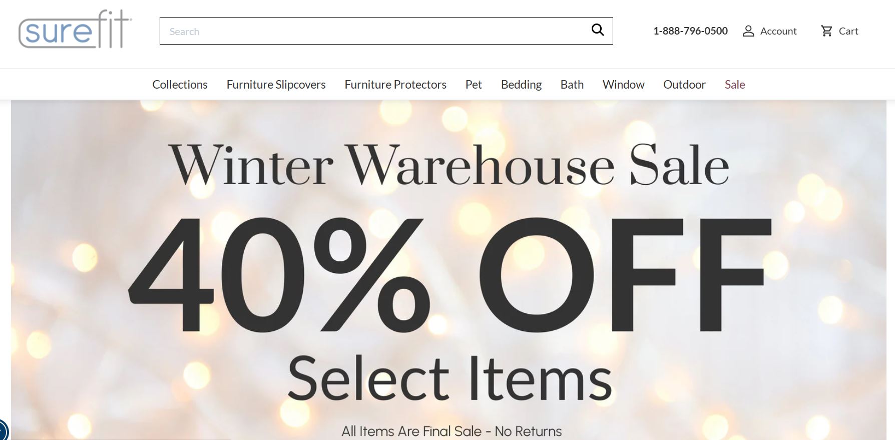 SureFit homepage