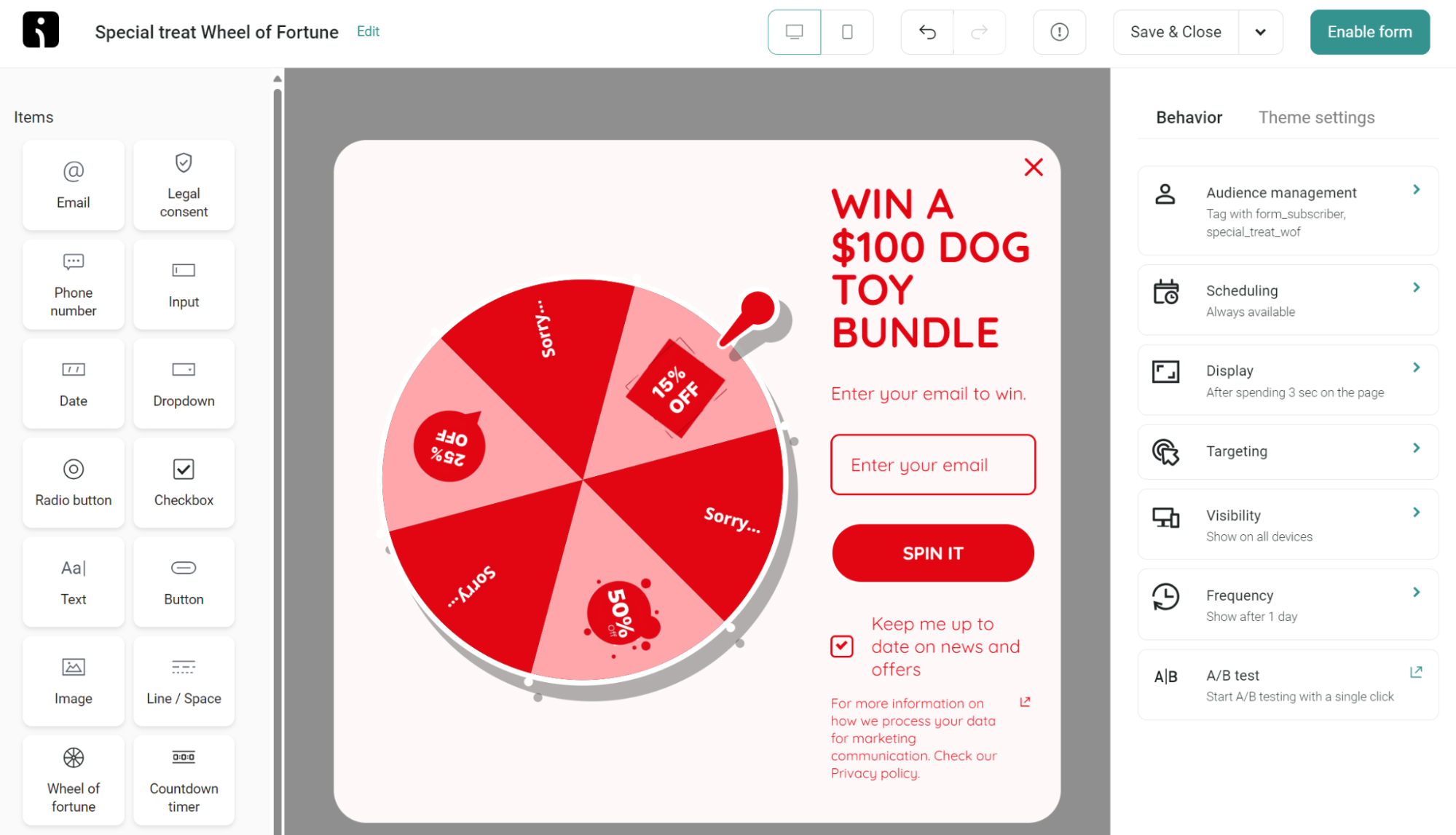 Wheel of fortune