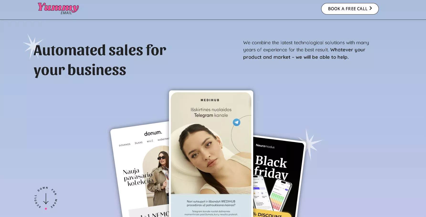 Yummyemail agency homepage