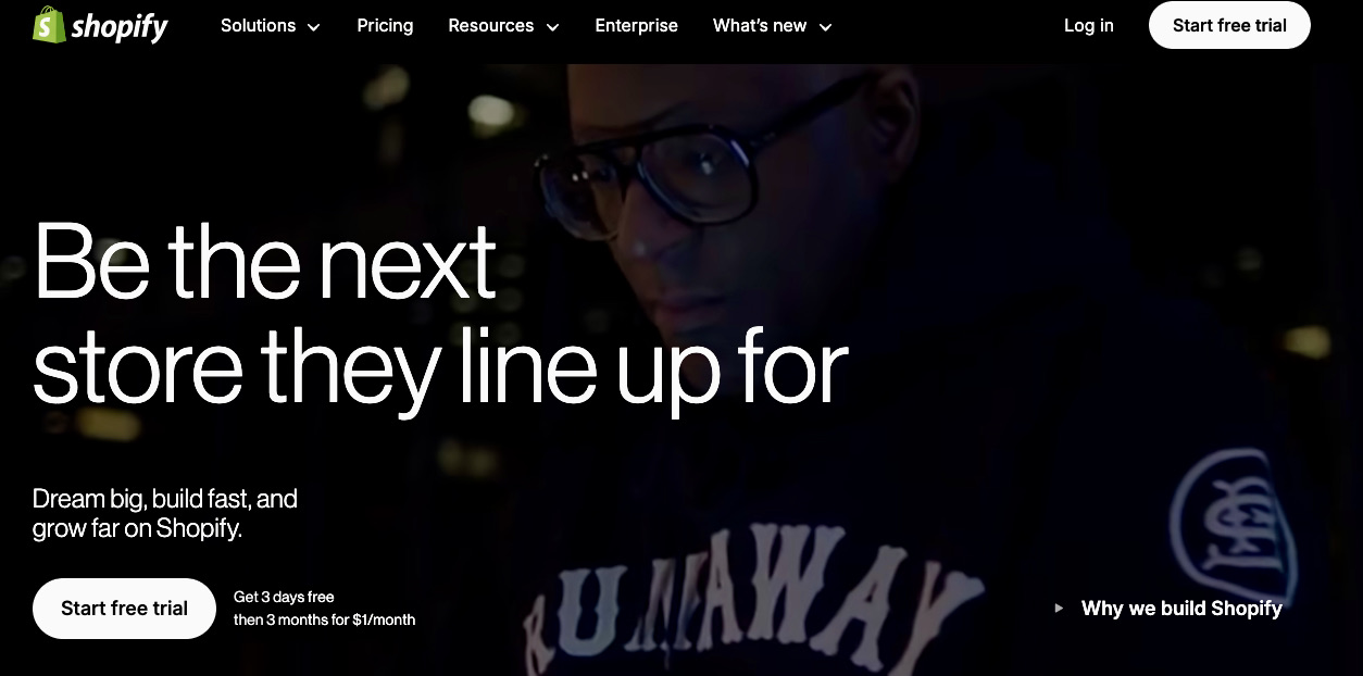 Shopify homepage