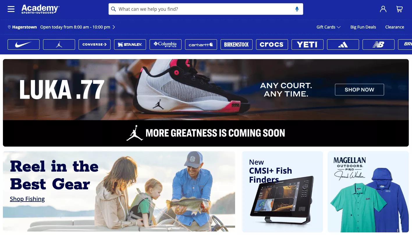 Academy Sports + Outdoors homepage