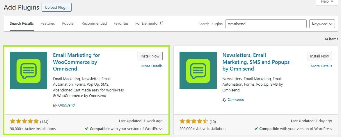 Adding Omnisend plugin