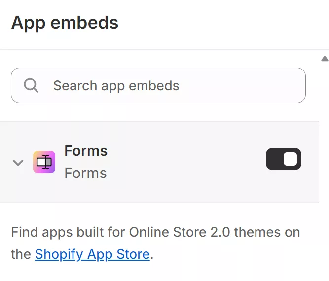 Enabling form embeds