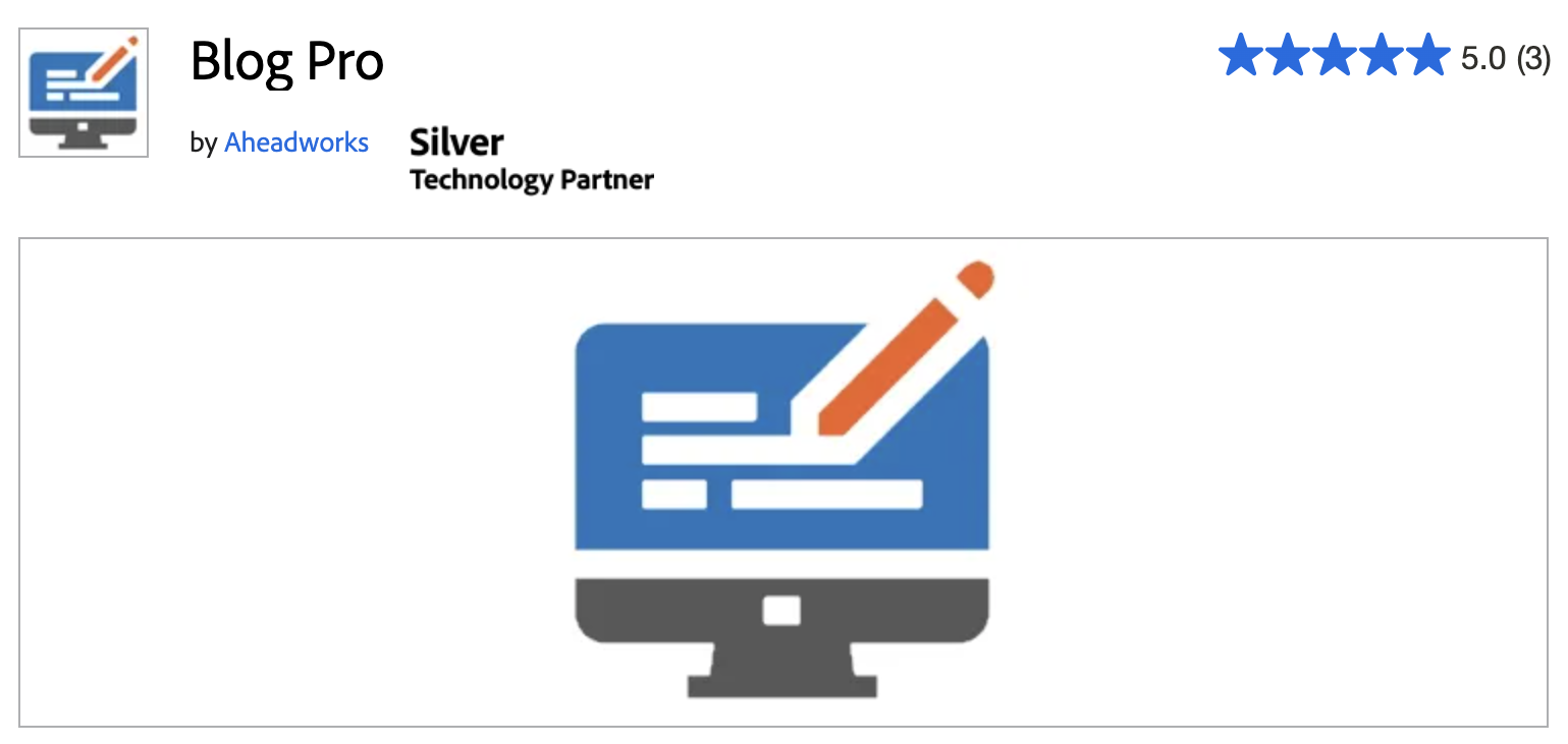 Blog Pro Extension page